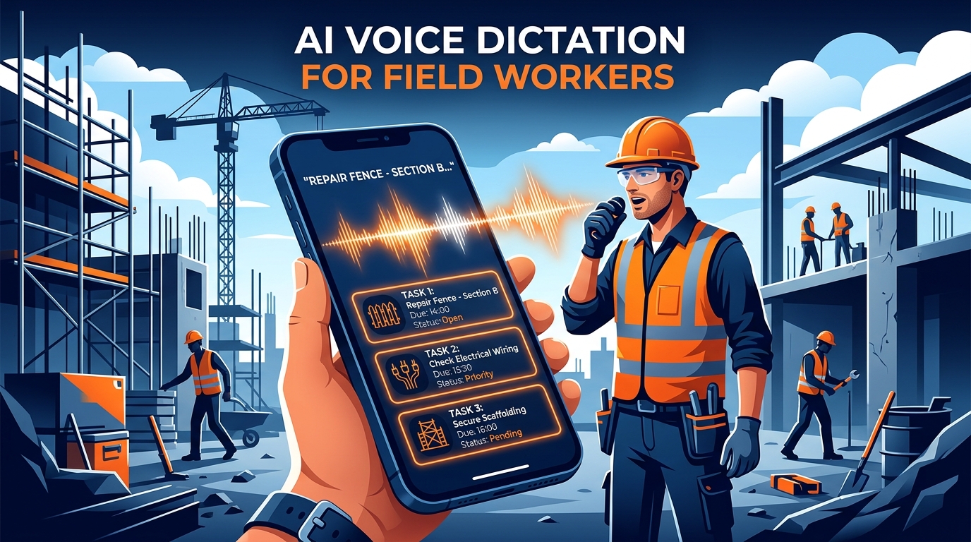 Hands-Free Productivity: How On-Site Contractors & Field Teams Master Daily Logs with AI Voice Dictation
